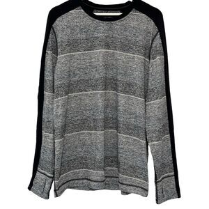 Lululemon Velocity Long Sleeve Shirt Mens Large L Gray Striped Color Block Thumb